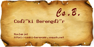 Csáki Berengár névjegykártya